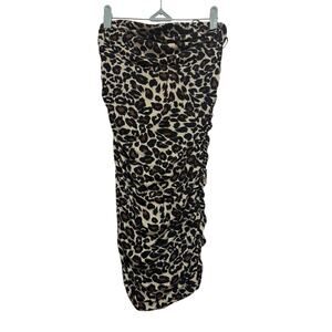 Wet Seal Women's Size Large NWT Y2K Animal Print Bodycon Dress Tube Brown Black
